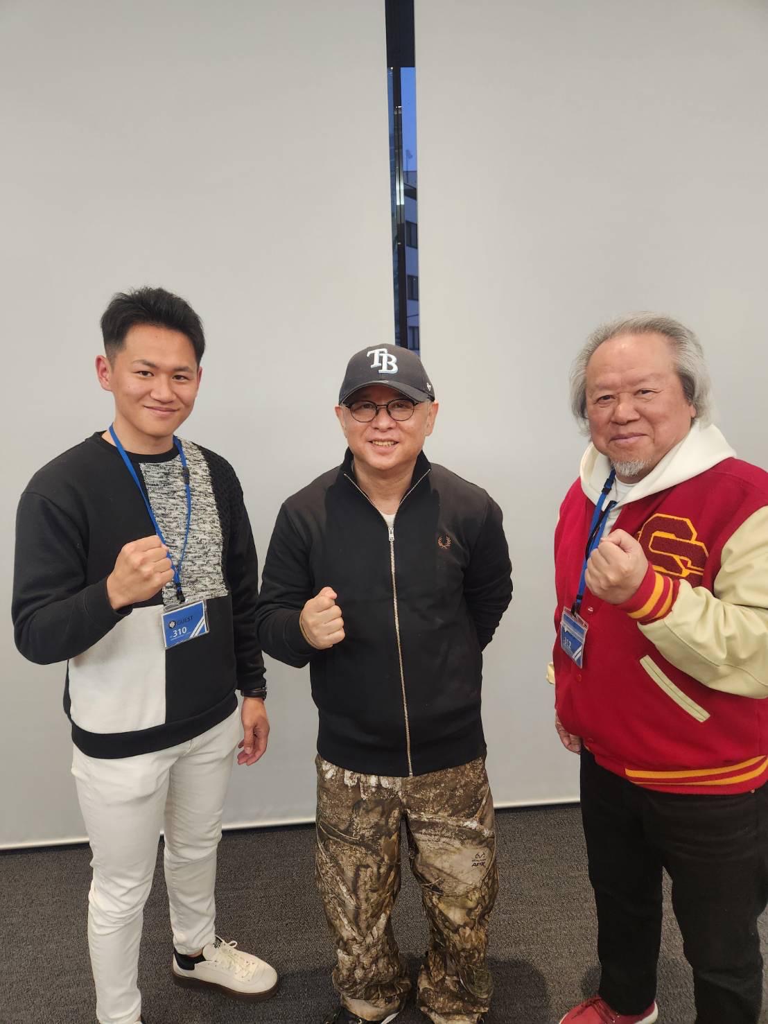 Jun Matsuo and Yasuo Matsuo in Tokyo with a senior Japanese creator